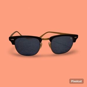 Classic Black and Gold Men's Sunglasses - Clubmaster Style